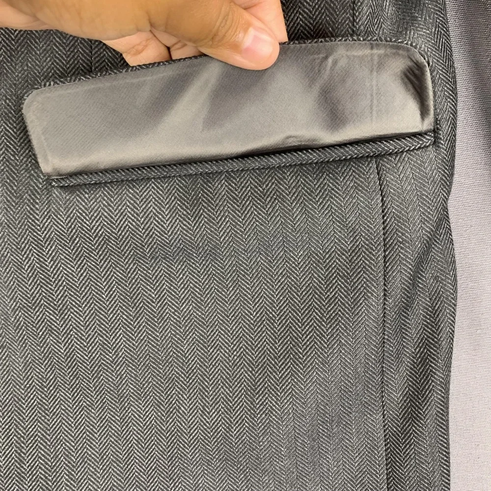 Lauren Ralph Lauren Sport Coat Men‎ 42R Gray Herringbone 2 Button Notch Stretch